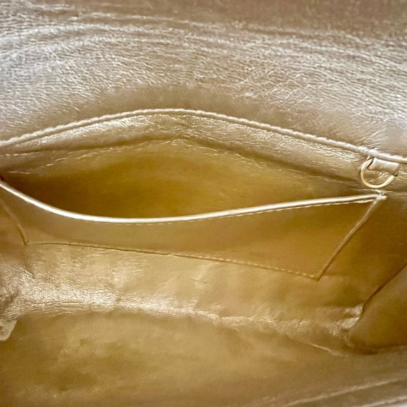 CHANEL Gold Lambskin Clutch/Purse with pearl/gold “CC” - Picture 7 of 12